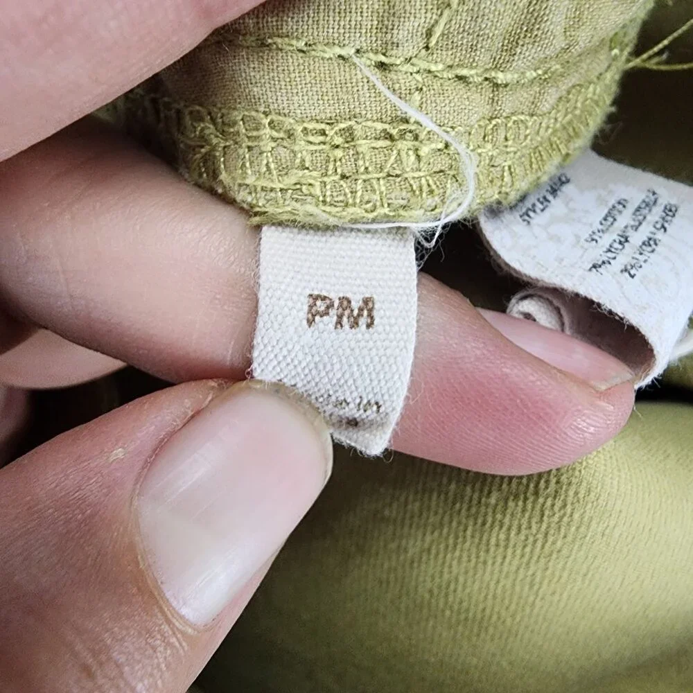 Soft Surroundings Jeans Womens Medium Petite Green Stretch Mid Straight *GUC* - Picture 9 of 11